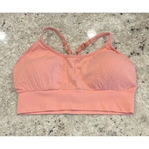 Pro-Fit Seamless Sports Bra Peach Pink Size M Strappy Back